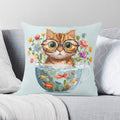 Cat And Fish Bowl - Cushion Cover 2XL Cushion Cover animal Printed Offshore