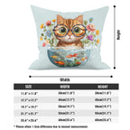 Cat And Fish Bowl - Cushion Cover Cushion Cover animal Printed Offshore