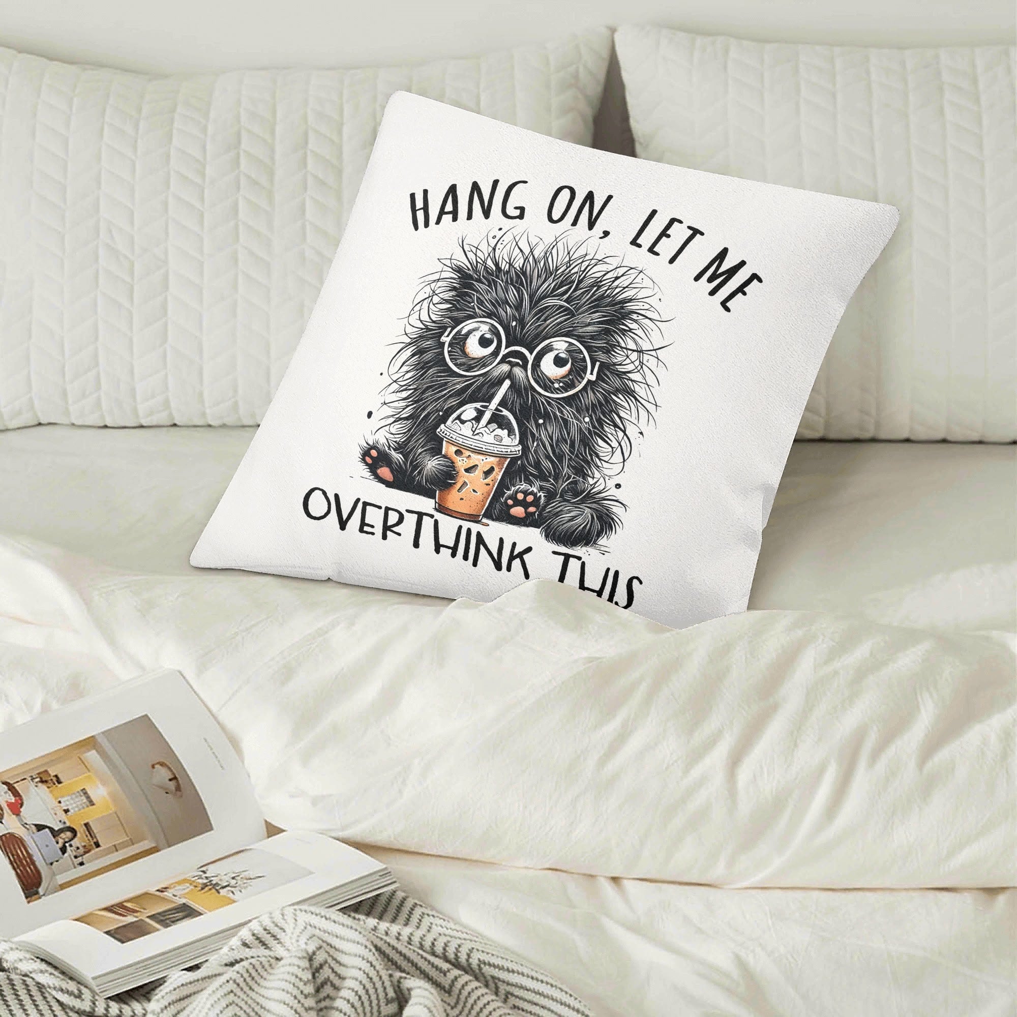 Frazzled Cat, Hang On Let Me Overthink This - Cushion Cover Cushion Cover animal Printed Offshore