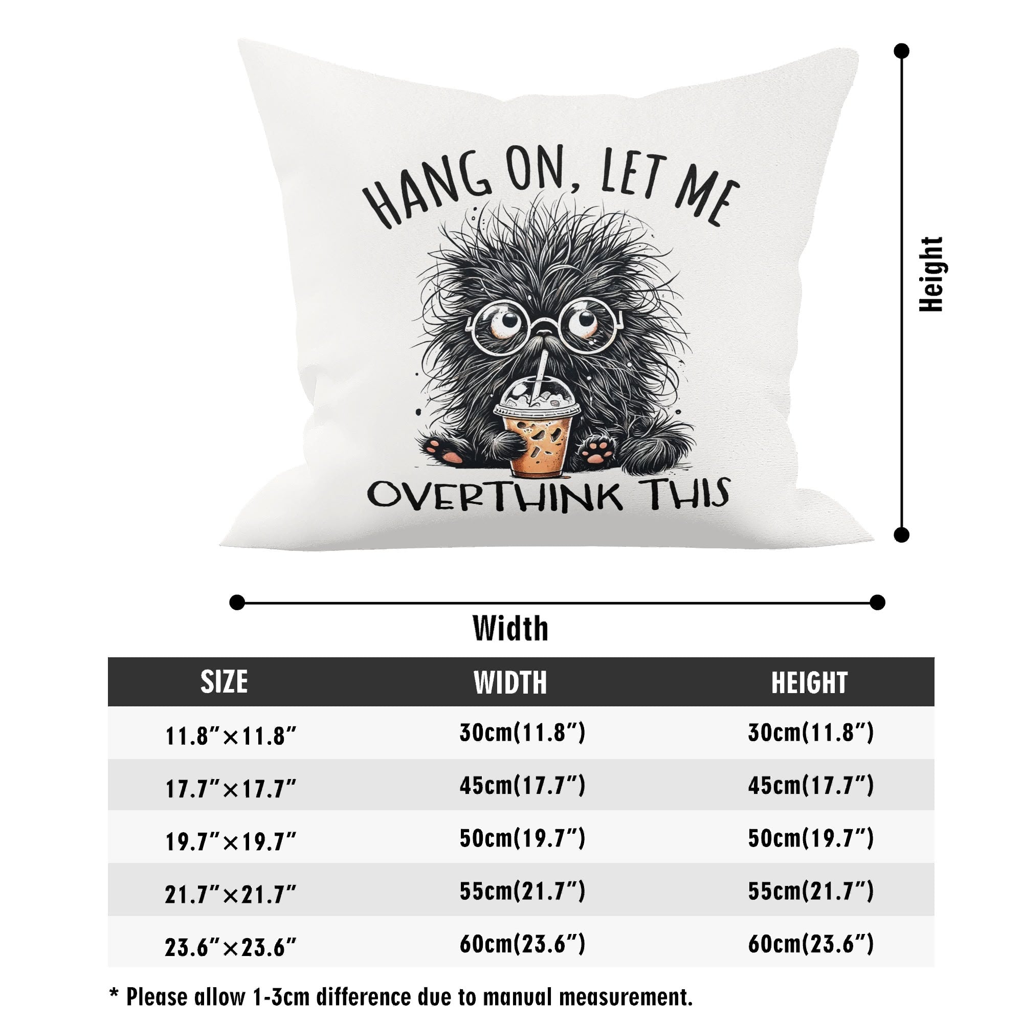 Frazzled Cat, Hang On Let Me Overthink This - Cushion Cover Cushion Cover animal Printed Offshore