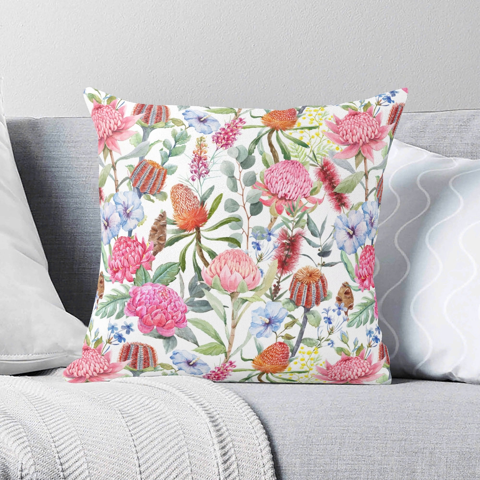 Australian Flowers - Cushion Cover 2XL Cushion Cover Plants Printed Offshore