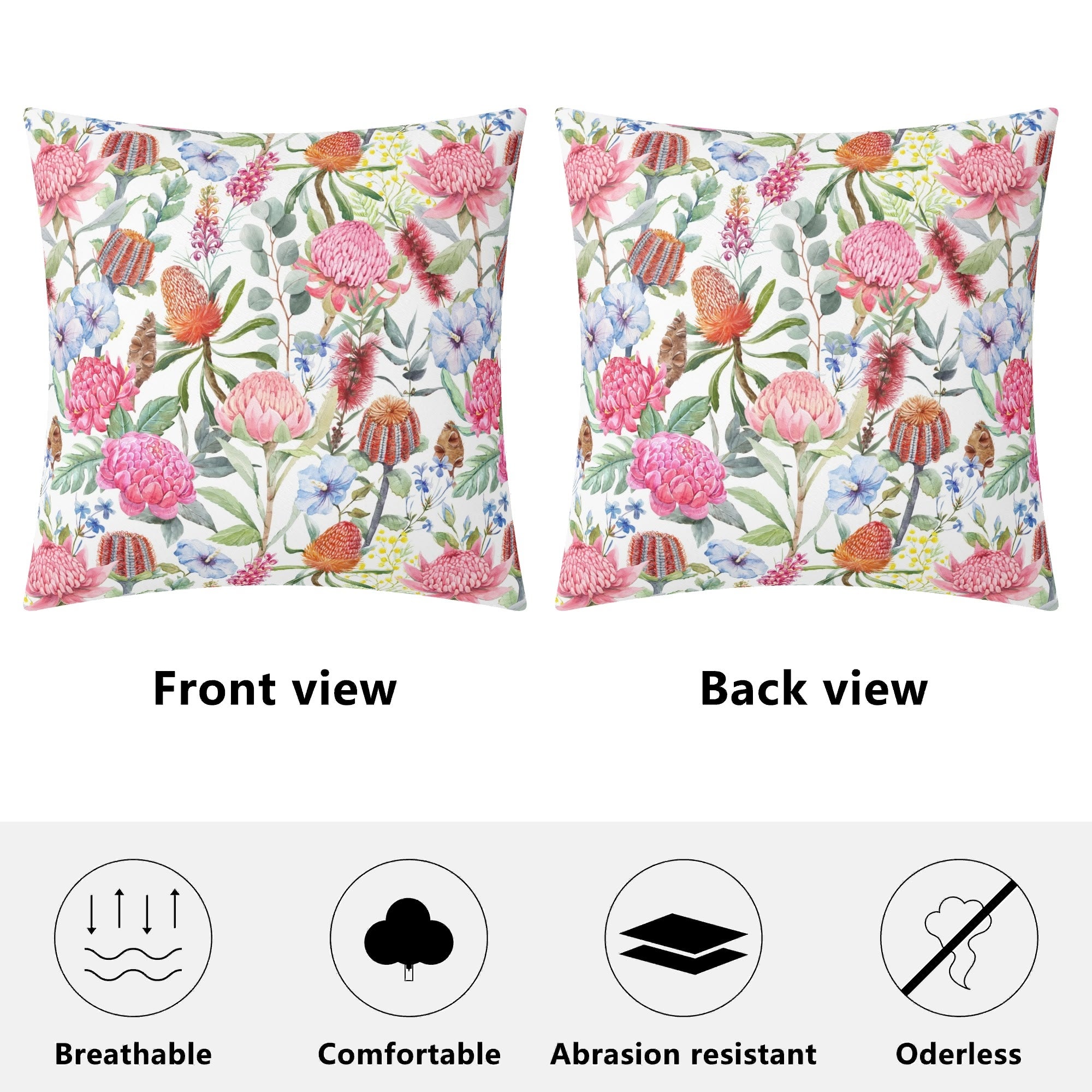 Australian Flowers Cushion Cover Cushion Cover Plants Printed Offshore