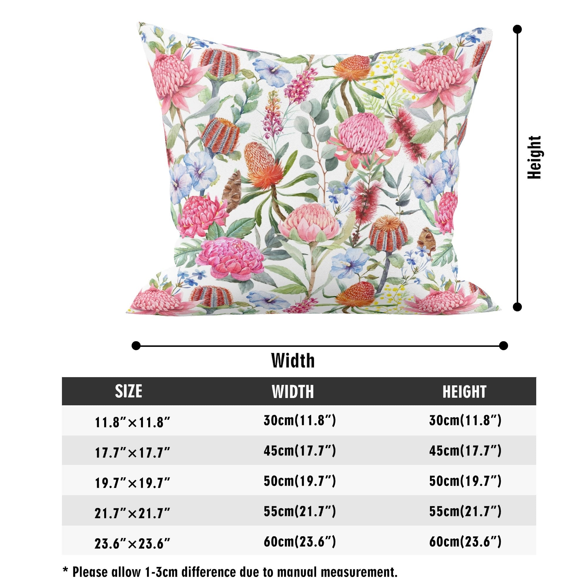 Australian Flowers - Cushion Cover Cushion Cover Plants Printed Offshore