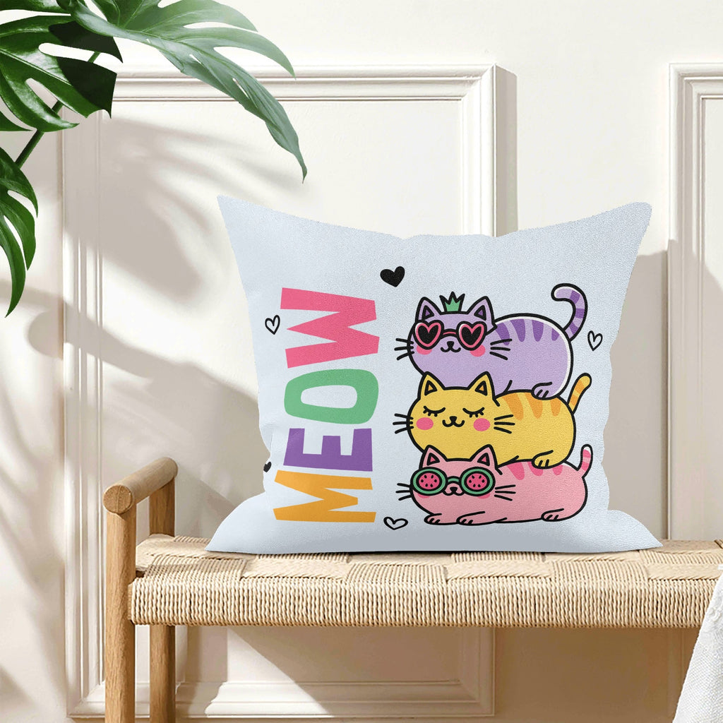 Meow, Colourful Cats Cushion Cover Cushion Cover animal Printed Offshore