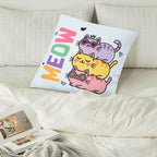 Meow, Colourful Cats Cushion Cover Cushion Cover animal Printed Offshore