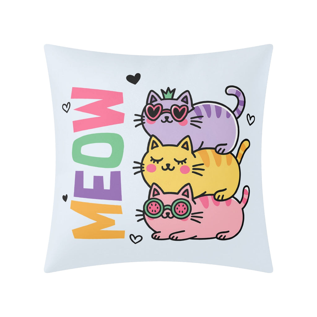 Meow, Colourful Cats Cushion Cover Cushion Cover animal Printed Offshore