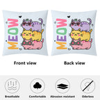 Meow, Colourful Cats Cushion Cover Cushion Cover animal Printed Offshore