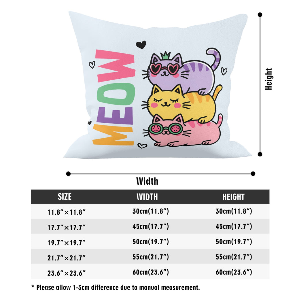 Meow, Colourful Cats Cushion Cover Cushion Cover animal Printed Offshore