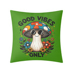 Good Vibes Only, Hippie Mushroom With Sunglasses - Cushion Cover Cushion Cover Positivity Printed Offshore Retro