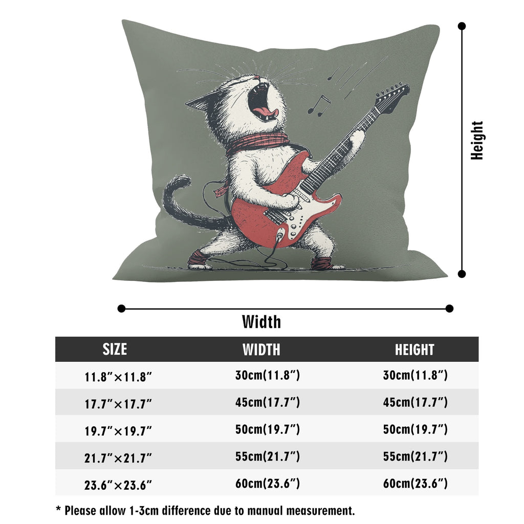 Cat Playing Guitar - Cushion Cover Cushion Cover animal Music Printed Offshore