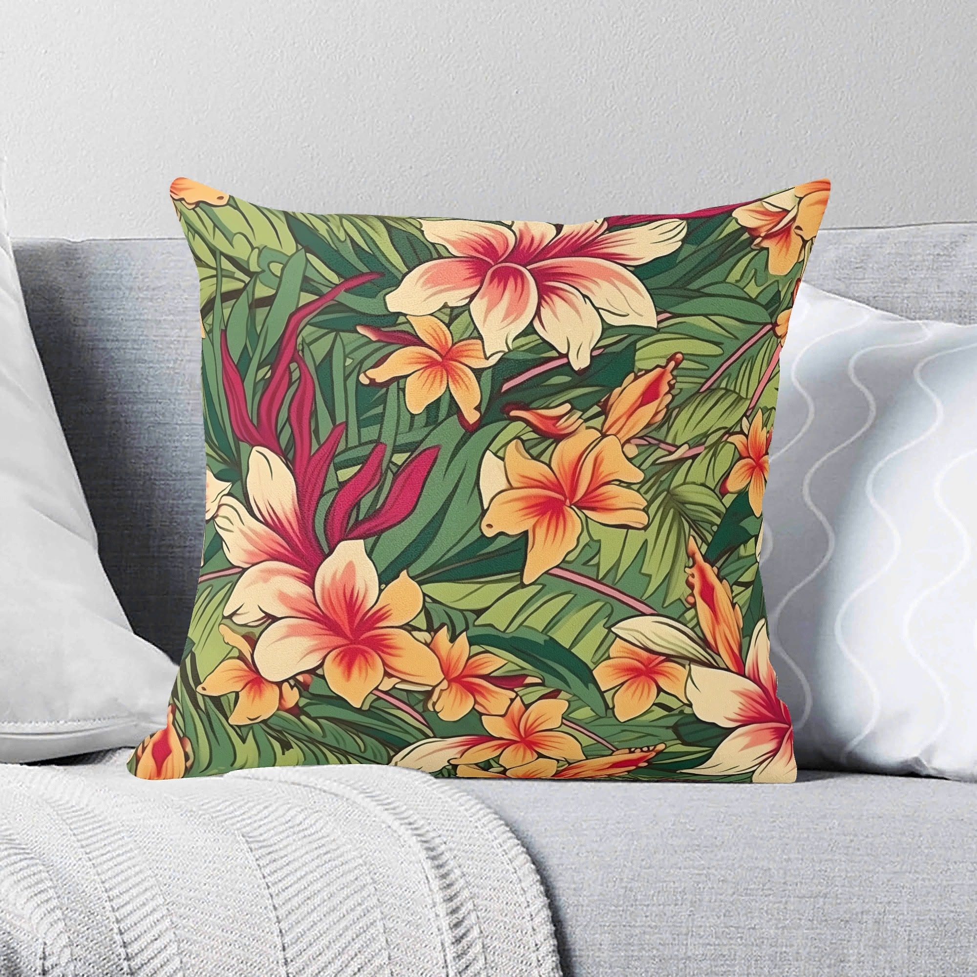 Vintage Hawaiian Floral - Cushion Cover 2XL Cushion Cover Plants Printed Offshore