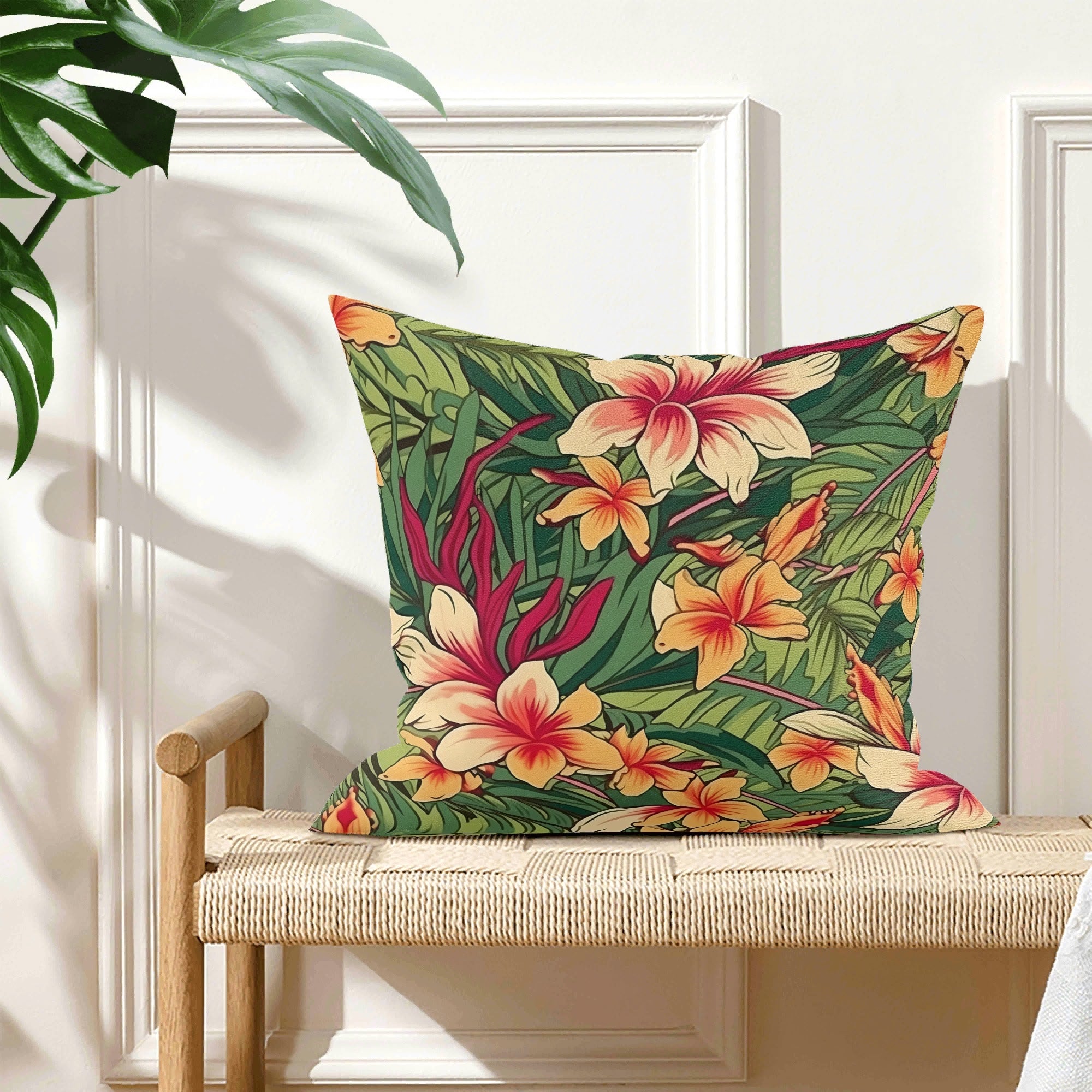 Vintage Hawaiian Floral - Cushion Cover Cushion Cover Plants Printed Offshore