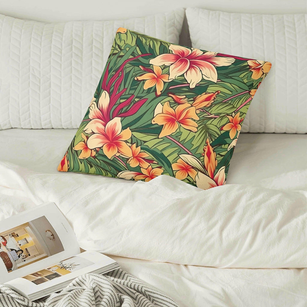 Vintage Hawaiian Floral Cushion Cover Cushion Cover Plants Printed Offshore