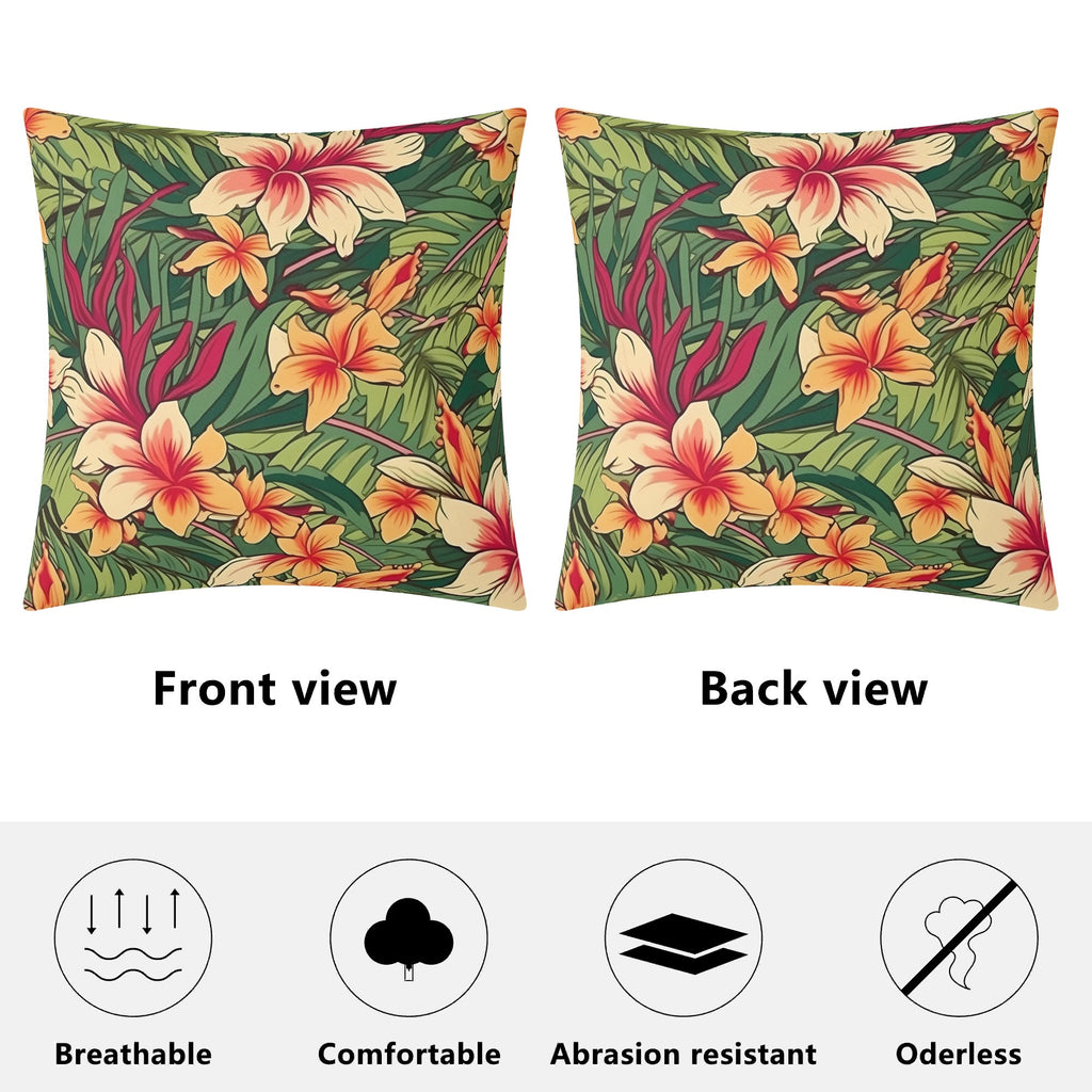 Vintage Hawaiian Floral Cushion Cover Cushion Cover Plants Printed Offshore