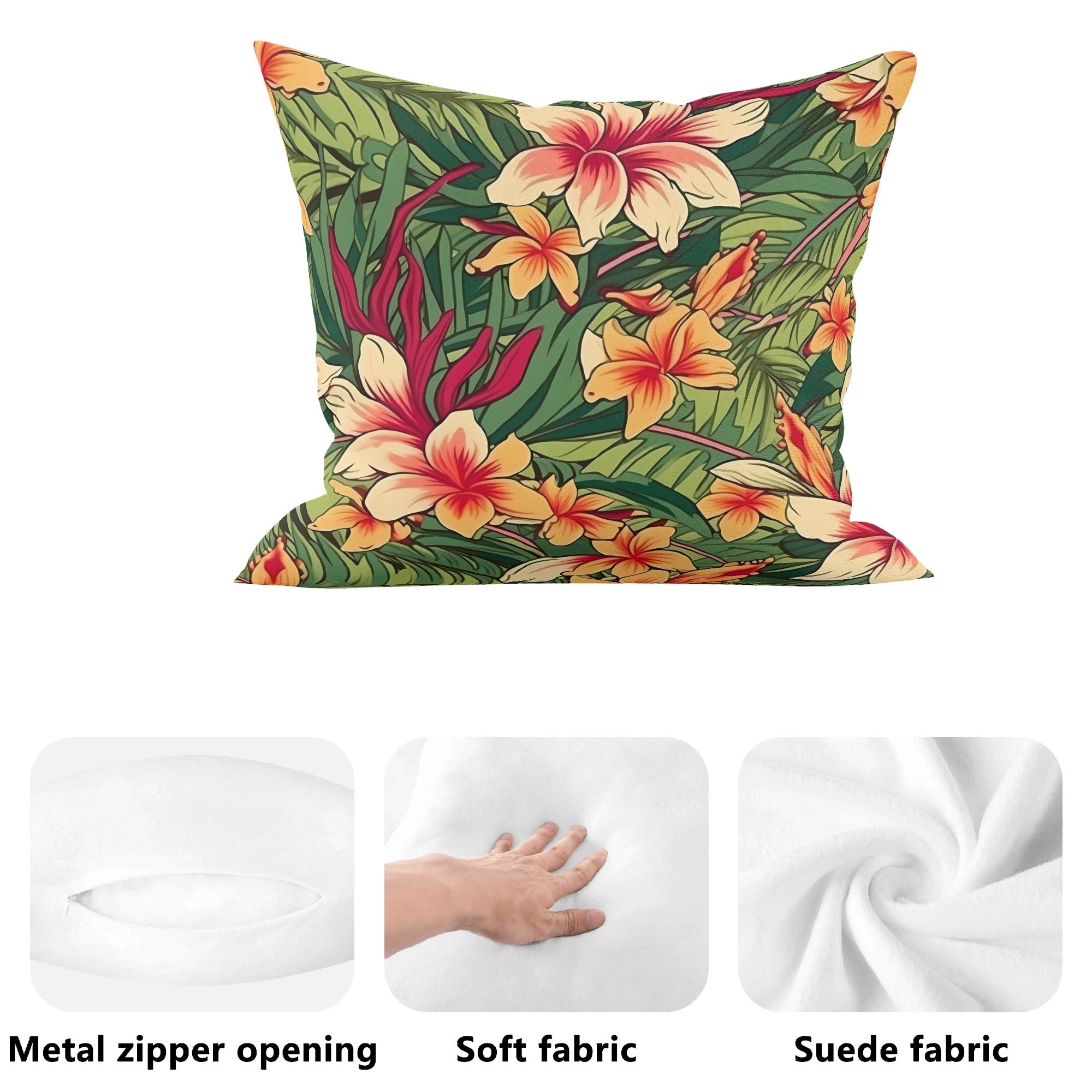 Vintage Hawaiian Floral - Cushion Cover Cushion Cover Plants Printed Offshore