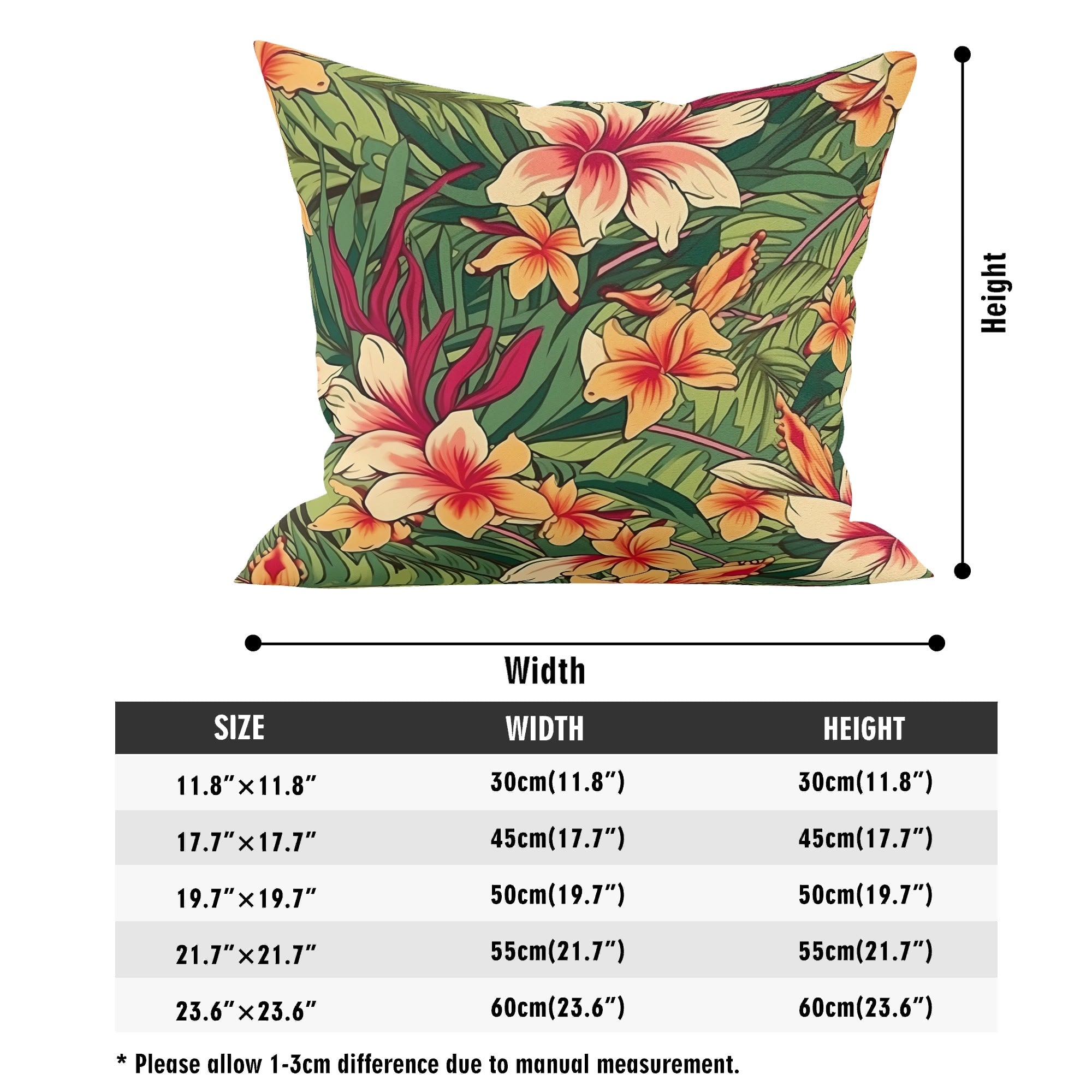 Vintage Hawaiian Floral - Cushion Cover Cushion Cover Plants Printed Offshore