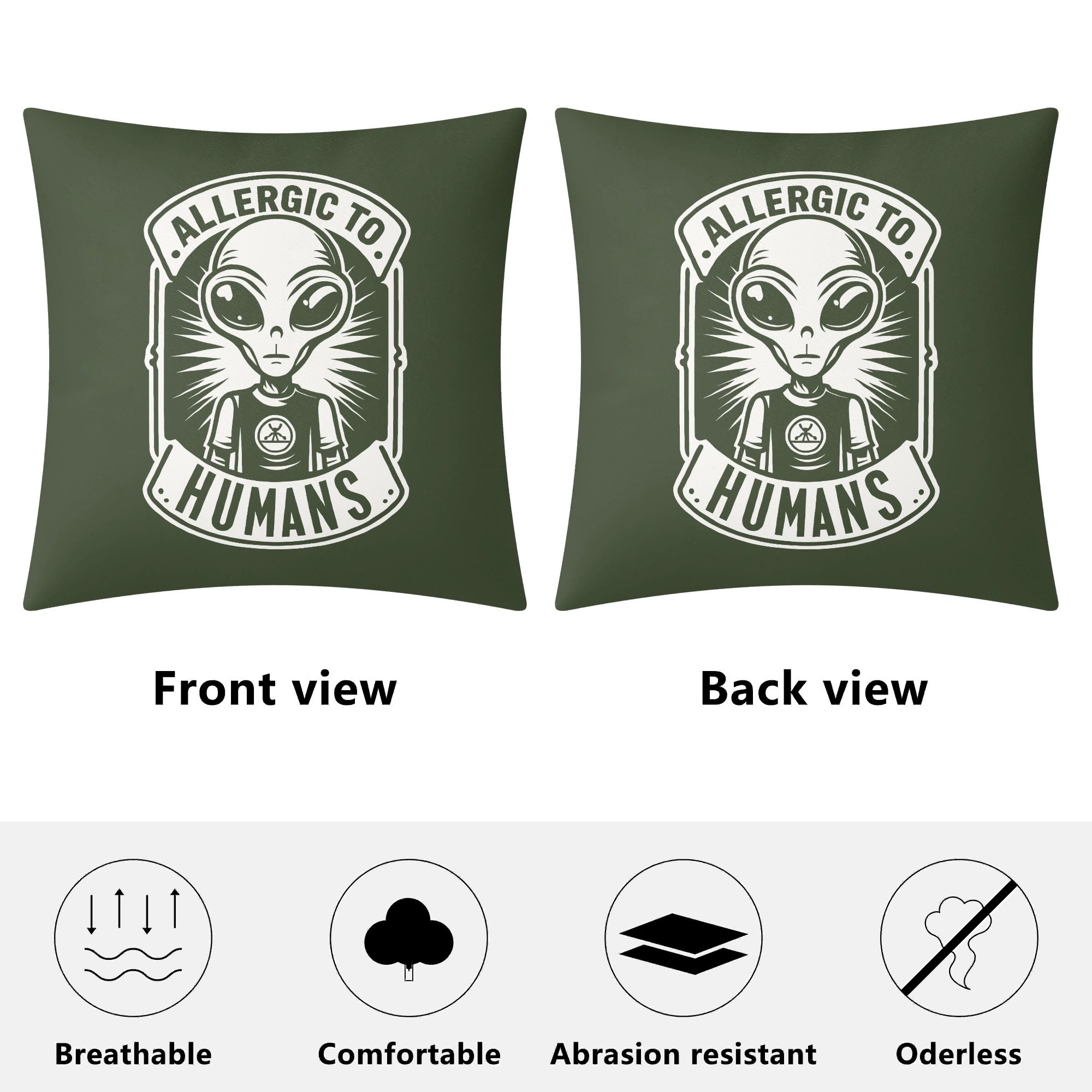 Alien, Allergic To Humans Cushion Cover Cushion Cover Printed Offshore Sci Fi
