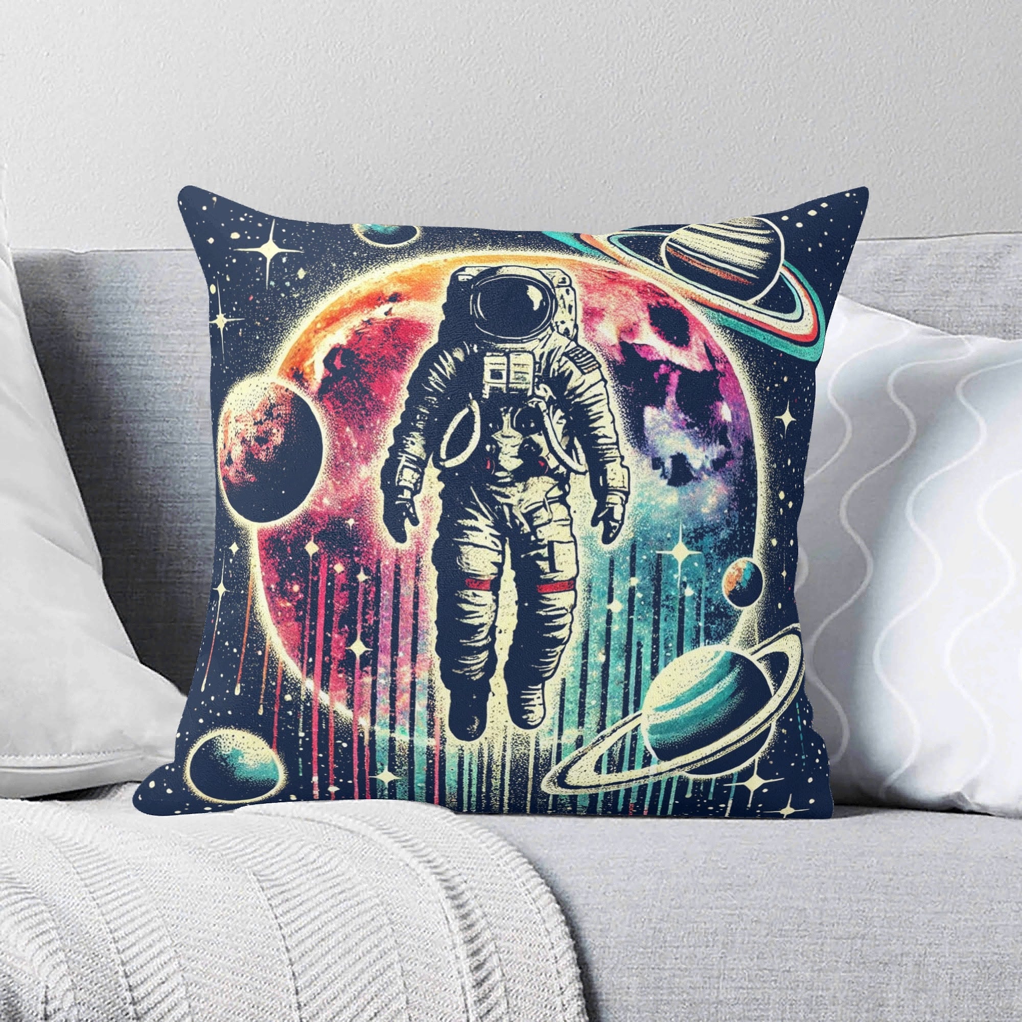 Astronaut In Space - Cushion Cover 2XL Cushion Cover Printed Offshore Space