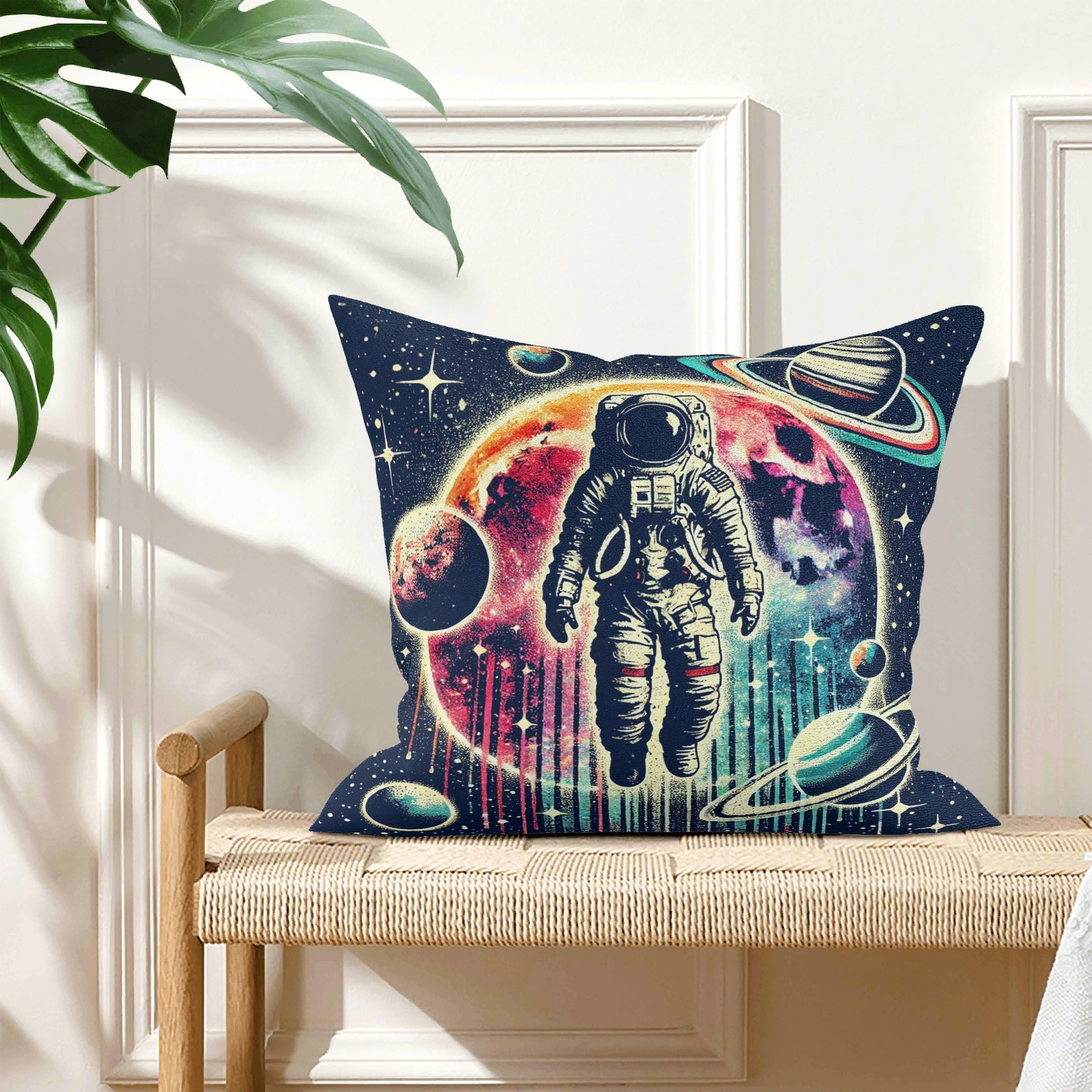 Astronaut In Space - Cushion Cover Cushion Cover Printed Offshore Space