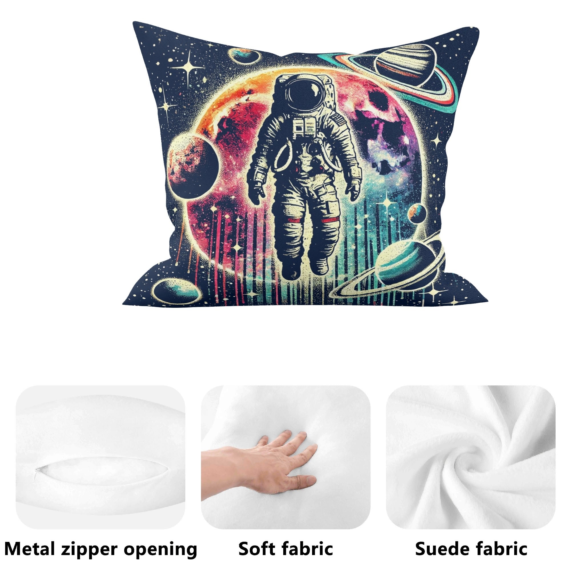 Astronaut In Space - Cushion Cover Cushion Cover Printed Offshore Space