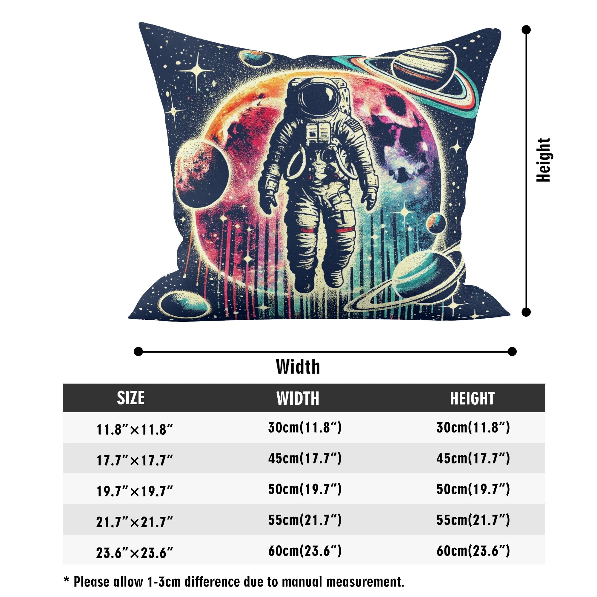 Astronaut In Space - Cushion Cover Cushion Cover Printed Offshore Space