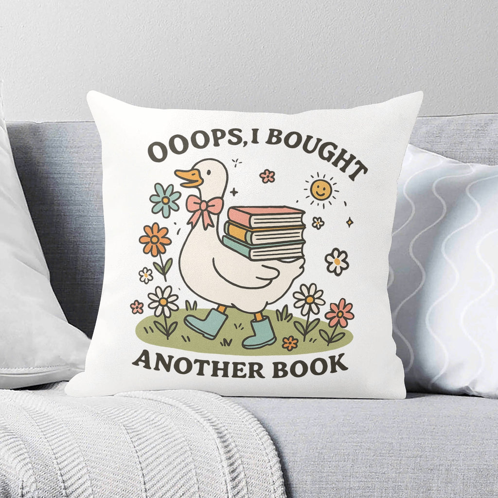 Oops, I Bought Another Book, Goose Cushion Cover 2XL Cushion Cover animal Printed Offshore Reading