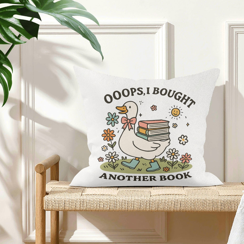Oops, I Bought Another Book, Goose Cushion Cover Cushion Cover animal Printed Offshore Reading