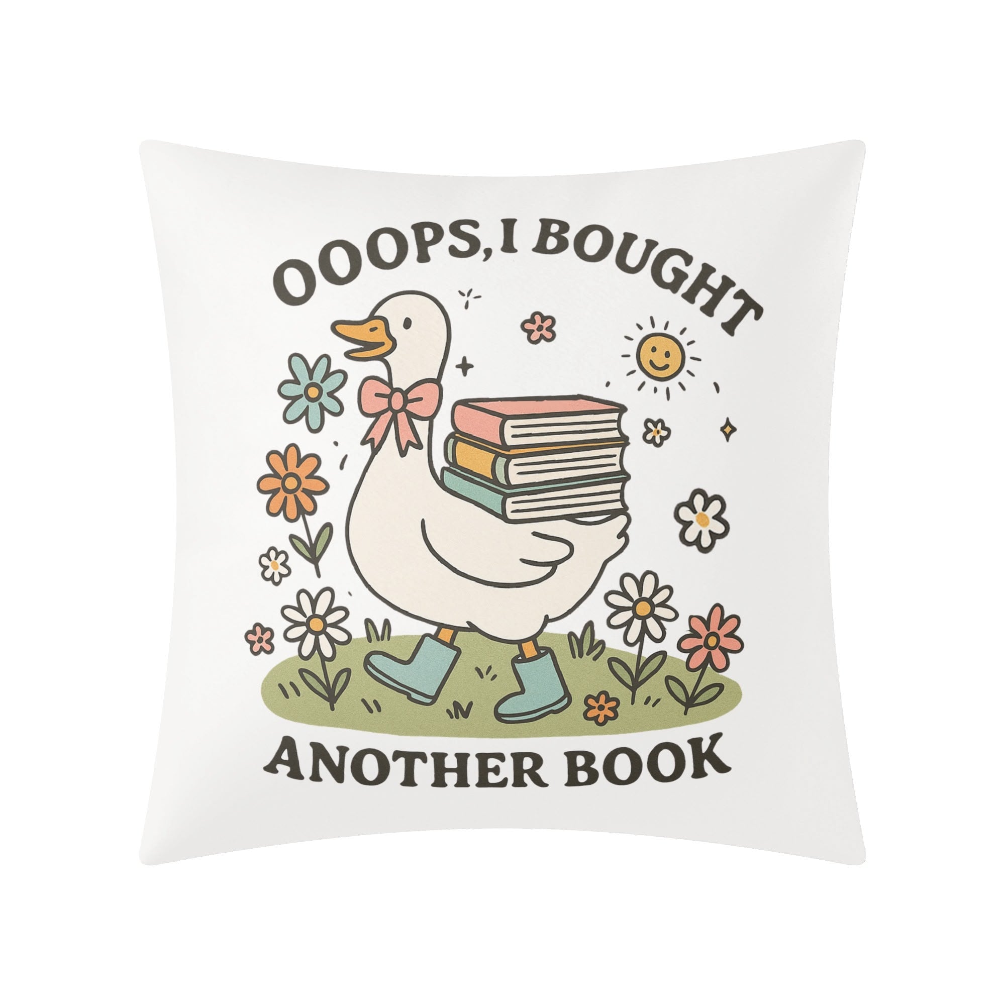 Oops, I Bought Another Book, Goose Cushion Cover Cushion Cover animal Printed Offshore Reading