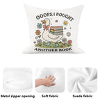 Oops, I Bought Another Book, Goose Cushion Cover Cushion Cover animal Printed Offshore Reading
