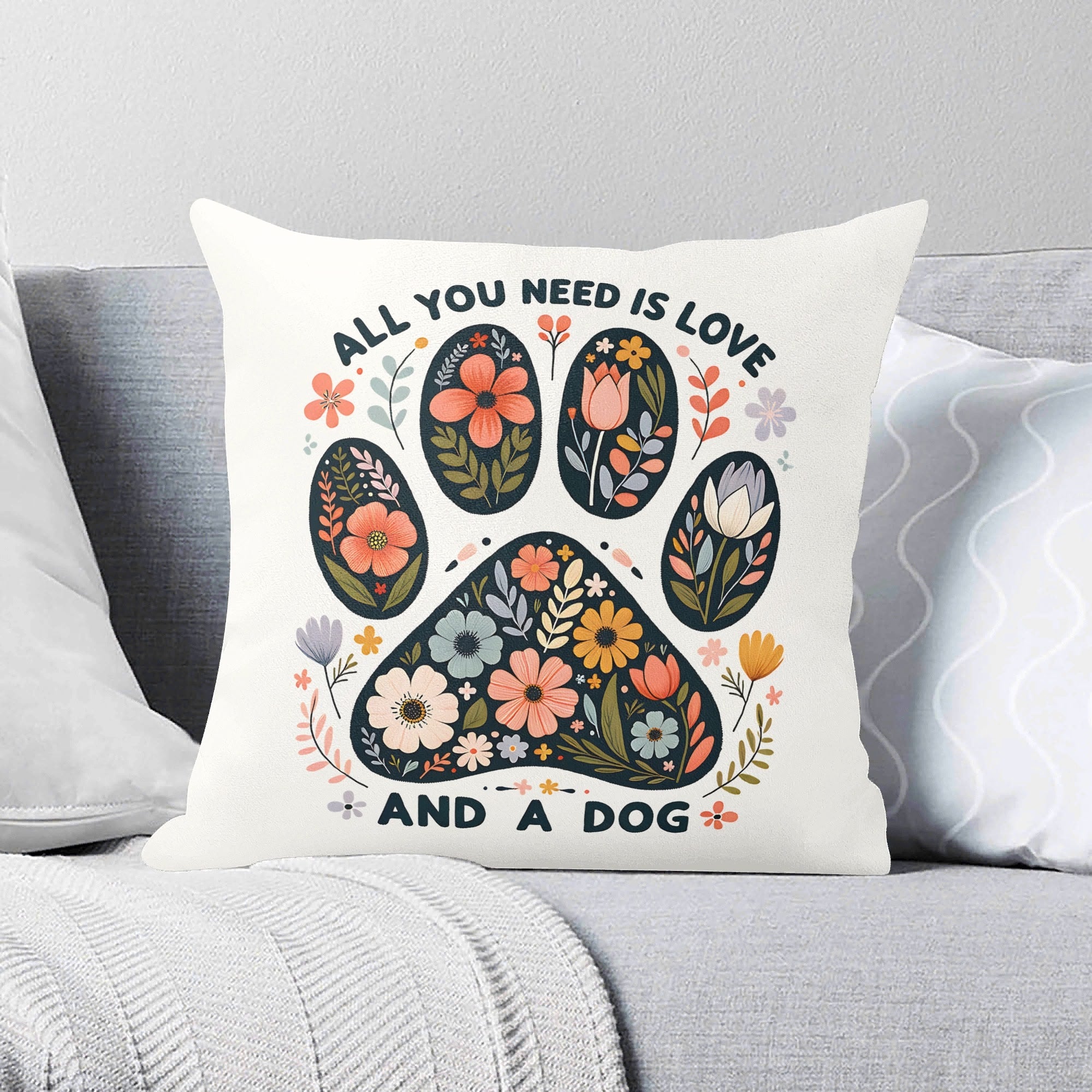 All You Need Is Love And A Dog - Cushion Cover 2XL Cushion Cover animal Printed Offshore