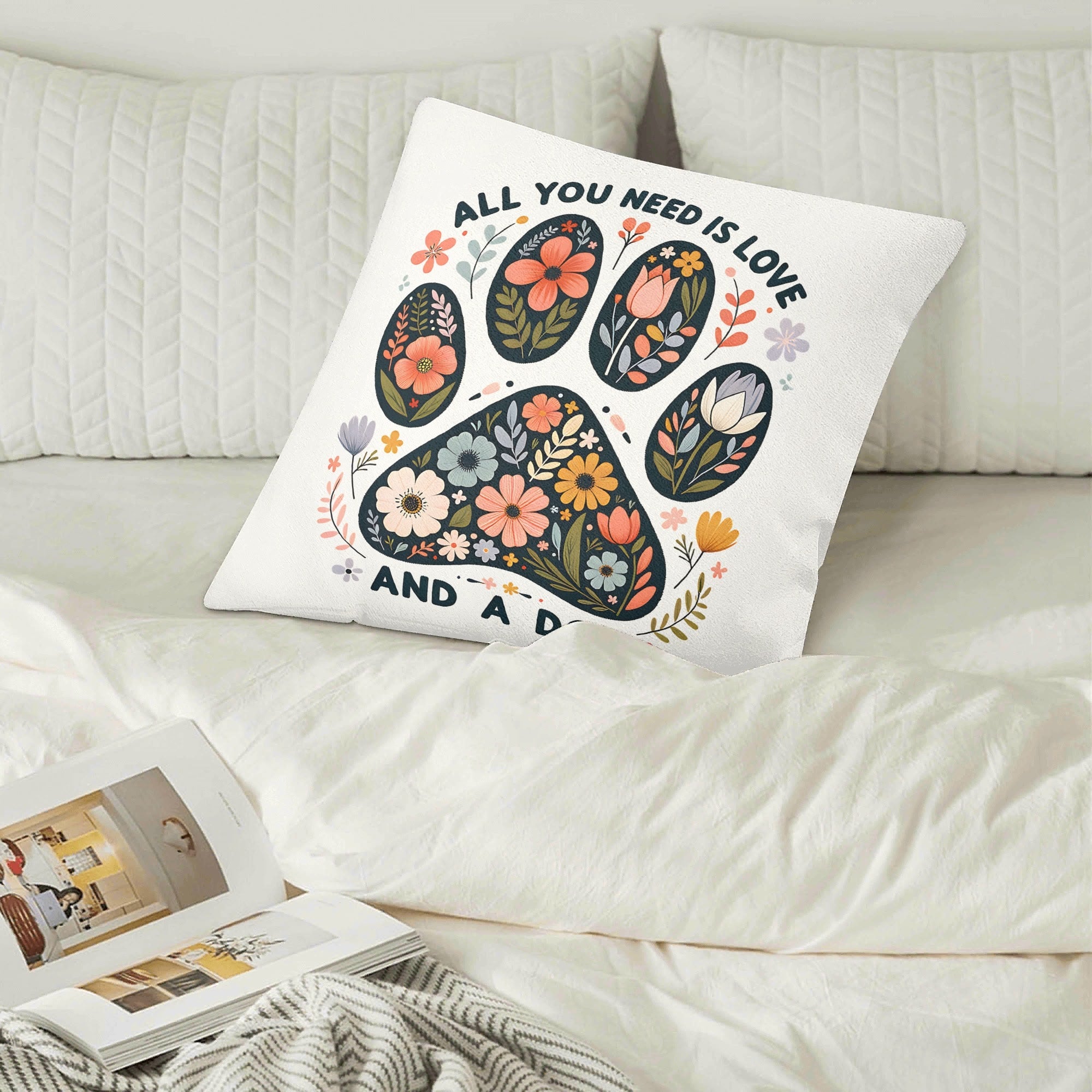 All You Need Is Love And A Dog - Cushion Cover Cushion Cover animal Printed Offshore