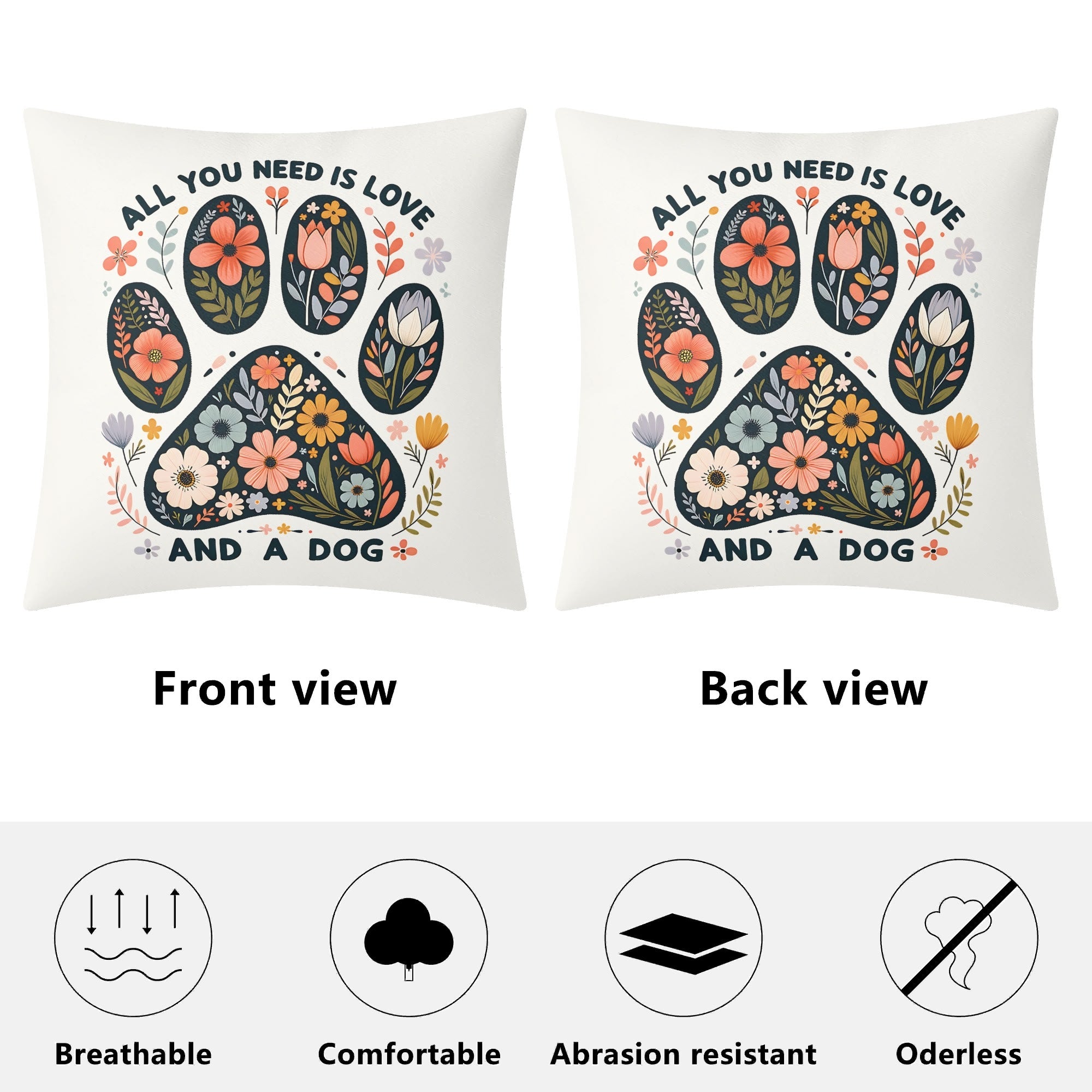 All You Need Is Love And A Dog Cushion Cover Cushion Cover animal Printed Offshore