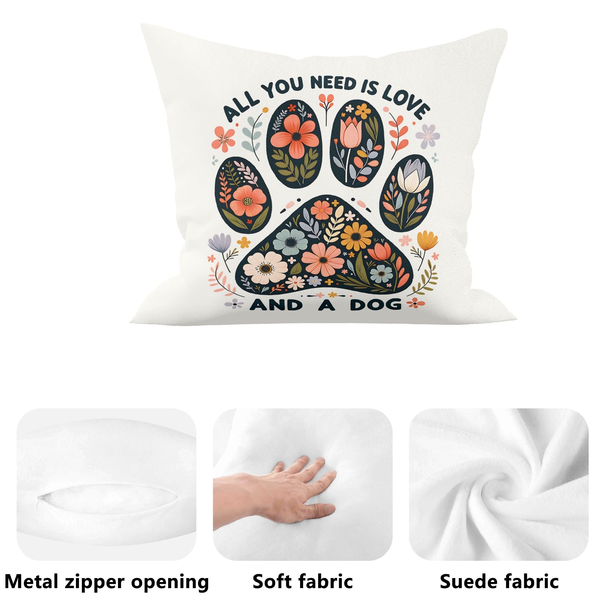 All You Need Is Love And A Dog - Cushion Cover Cushion Cover animal Printed Offshore