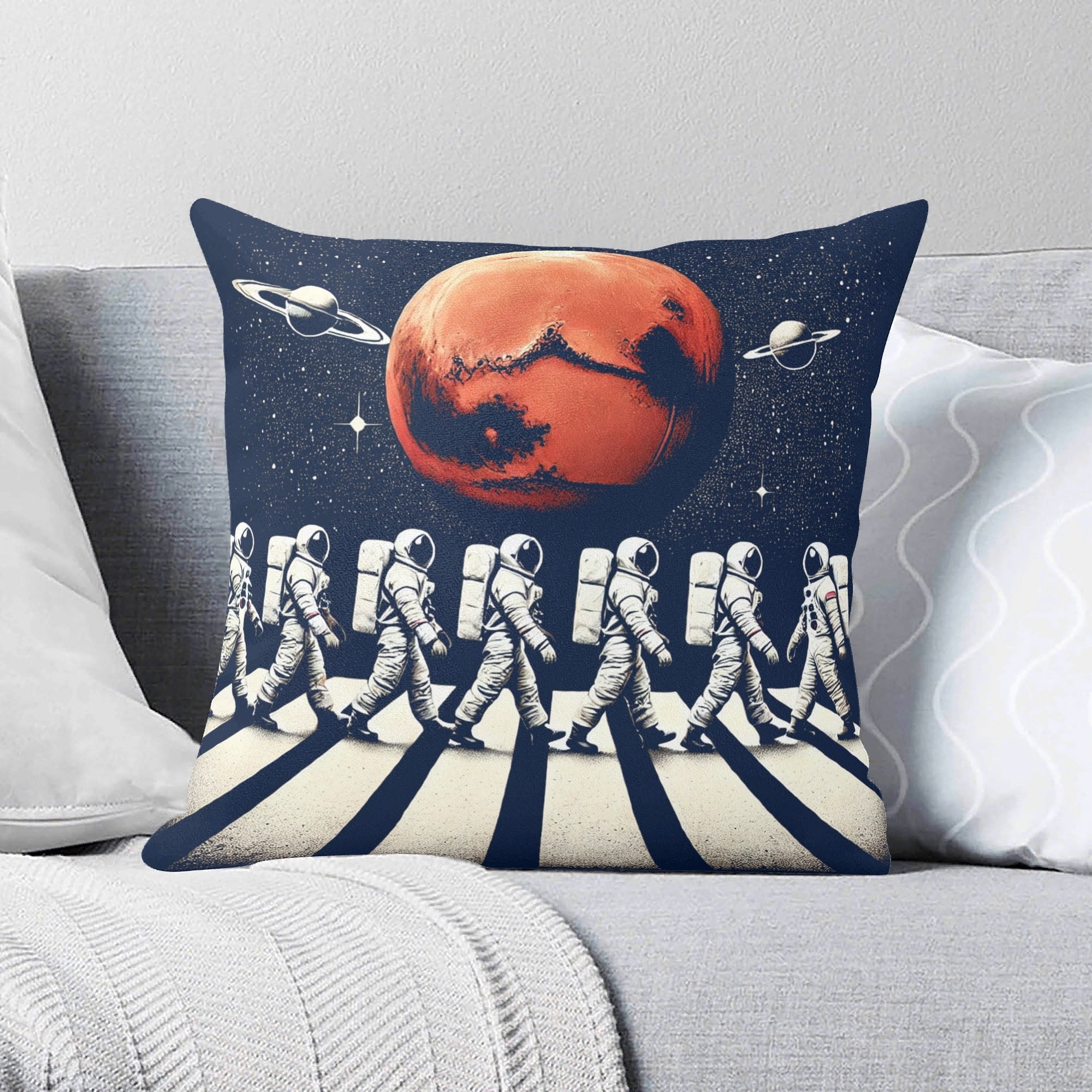 Astronaut Zebra Crossing - Cushion Cover 2XL Cushion Cover Music Printed Offshore Space