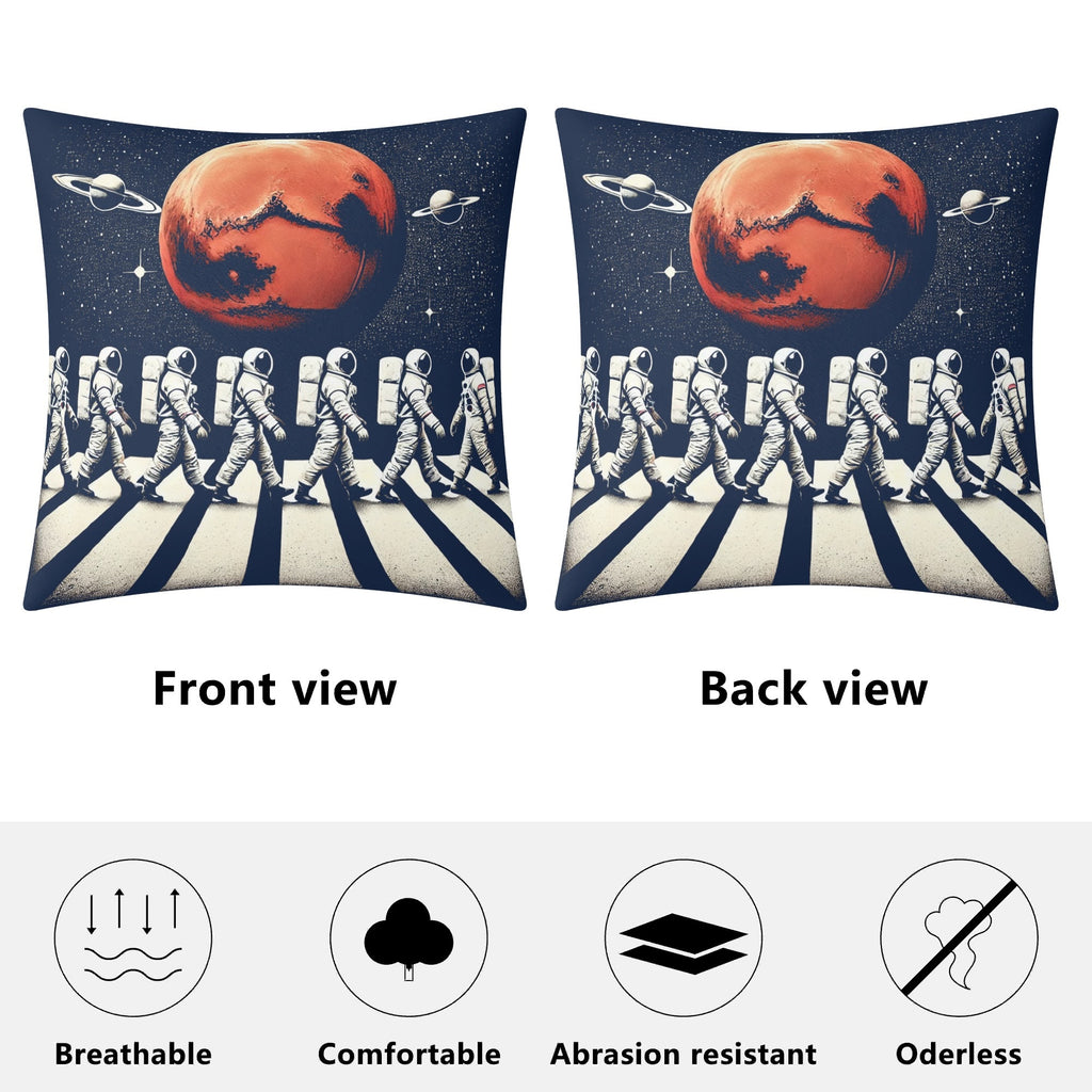 Astronaut Zebra Crossing - Cushion Cover Cushion Cover Music Printed Offshore Space