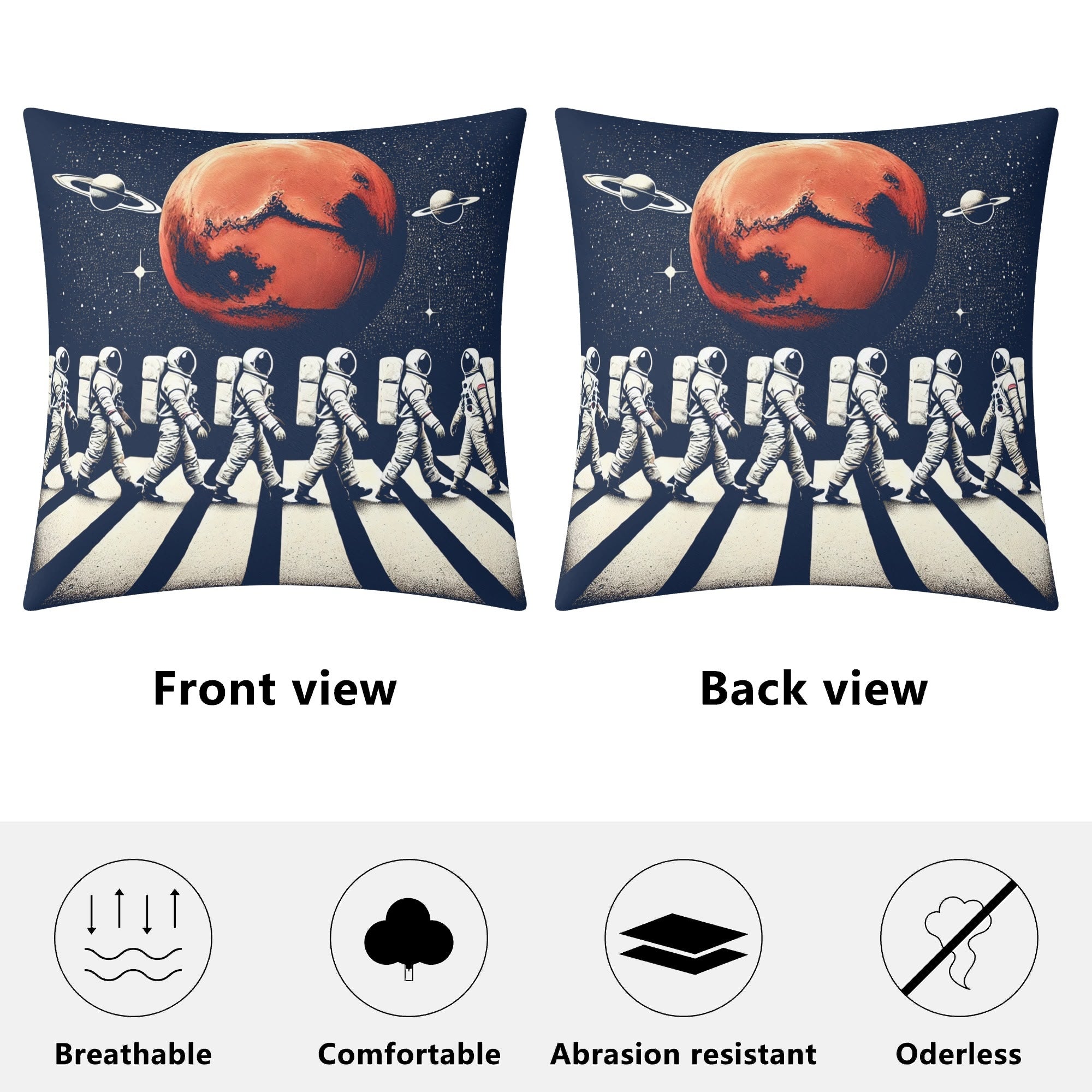 Astronaut Zebra Crossing - Cushion Cover Cushion Cover Music Printed Offshore Space