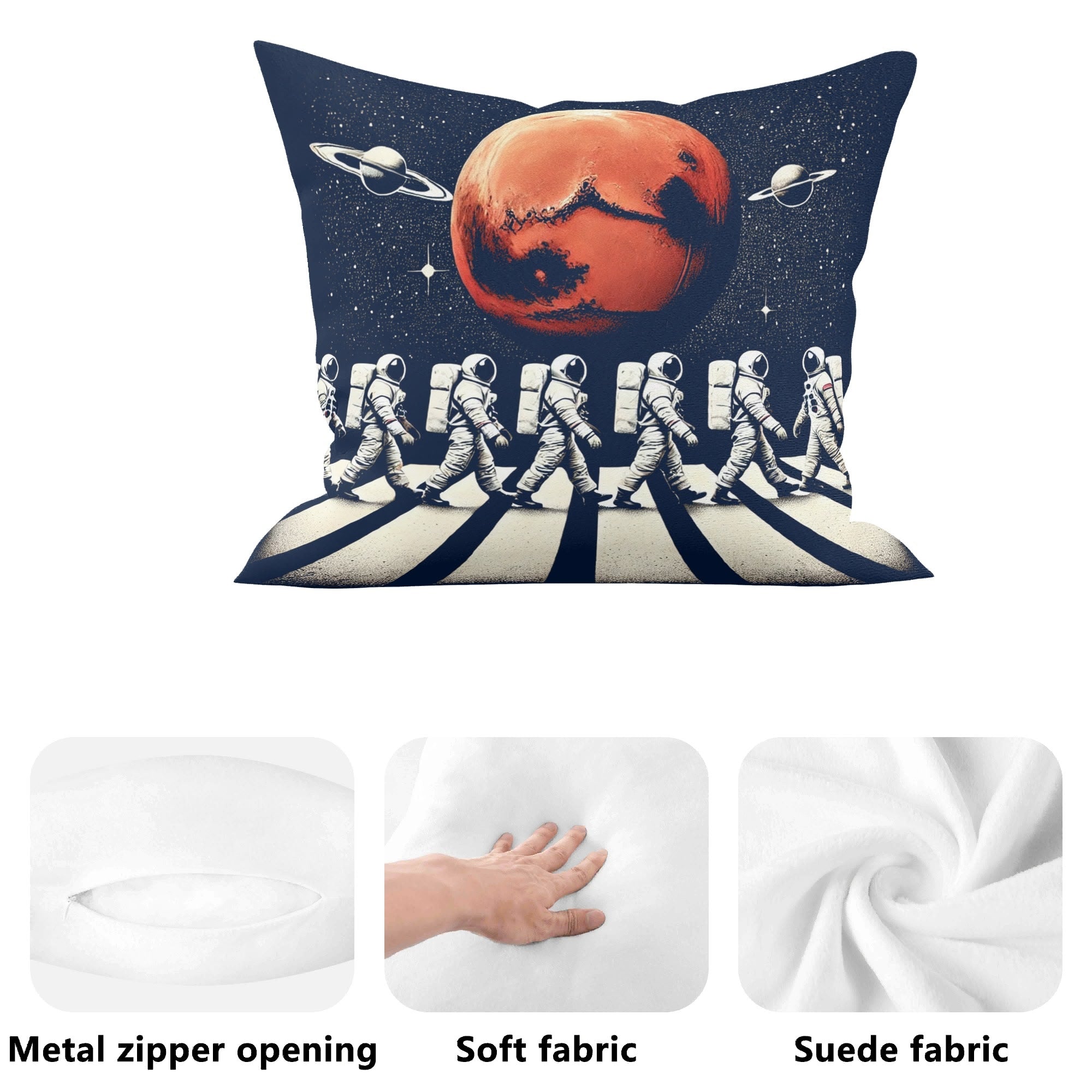 Astronaut Zebra Crossing - Cushion Cover Cushion Cover Music Printed Offshore Space