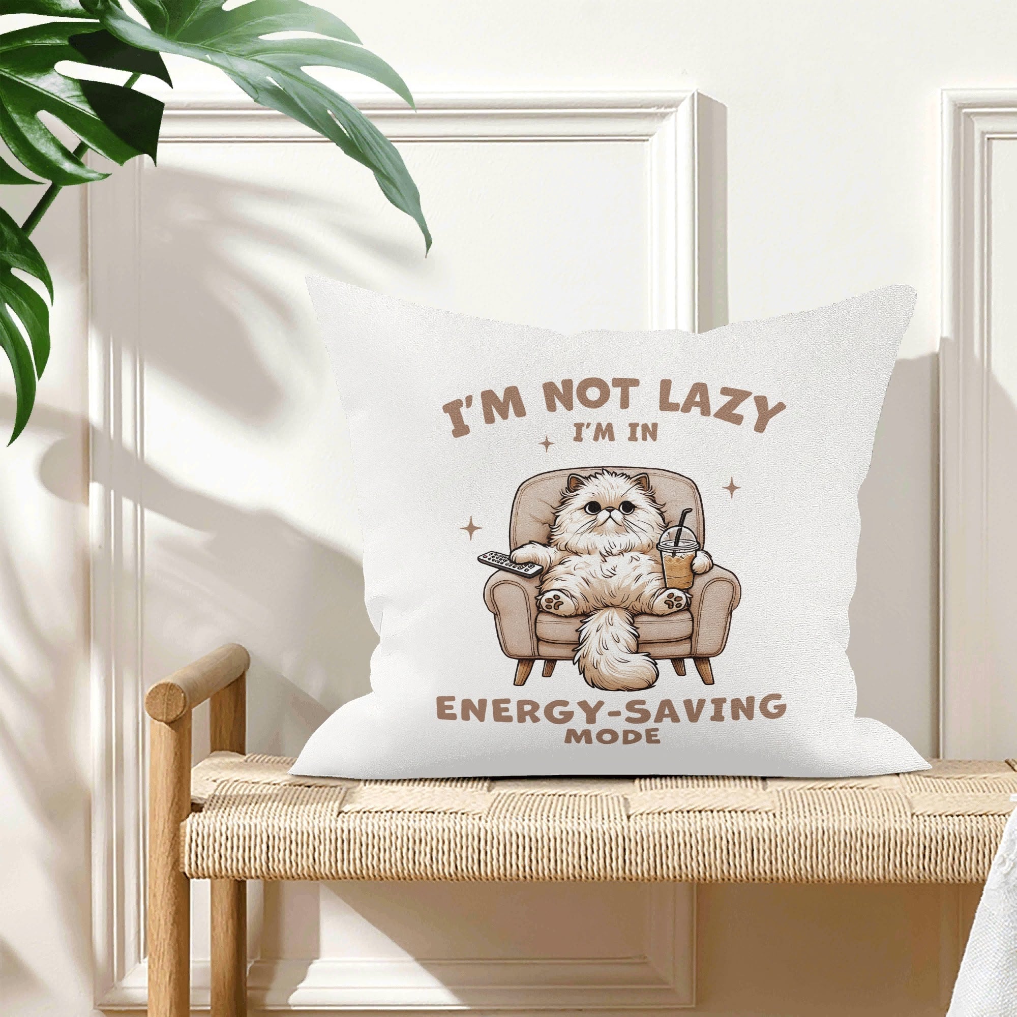 Im Not Lazy, Im In Energy Saving Mode, Cat - Cushion Cover Cushion Cover animal Printed Offshore