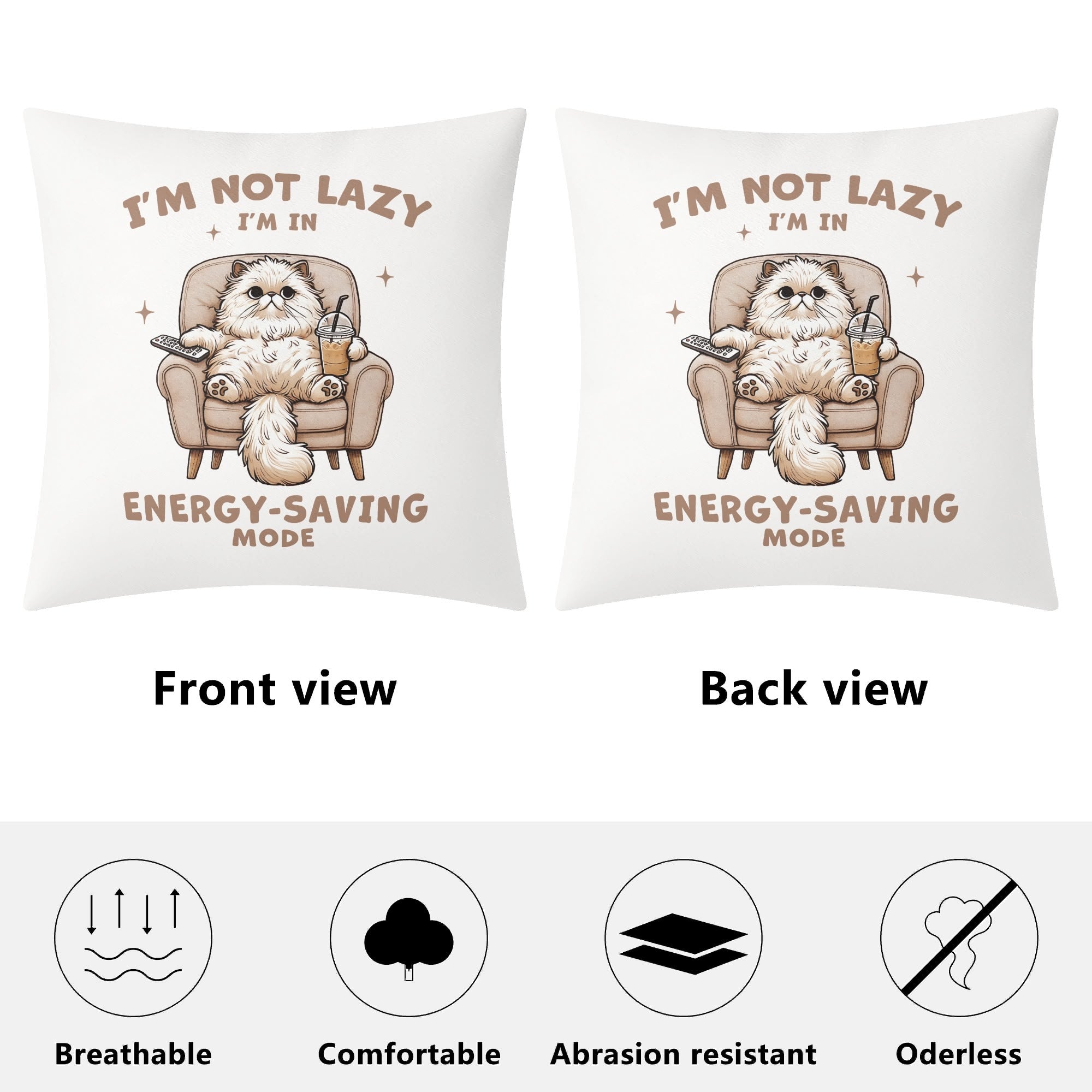 Im Not Lazy, Im In Energy Saving Mode, Cat Cushion Cover Cushion Cover animal Printed Offshore