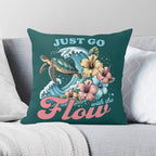 Just Go With The Flow, Turtle - Cushion Cover 2XL Cushion Cover animal Ocean Printed Offshore