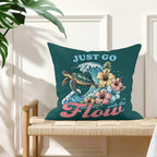 Just Go With The Flow, Turtle - Cushion Cover Cushion Cover animal Ocean Printed Offshore