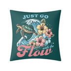Just Go With The Flow, Turtle - Cushion Cover Cushion Cover animal Ocean Printed Offshore