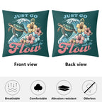 Just Go With The Flow, Turtle - Cushion Cover Cushion Cover animal Ocean Printed Offshore