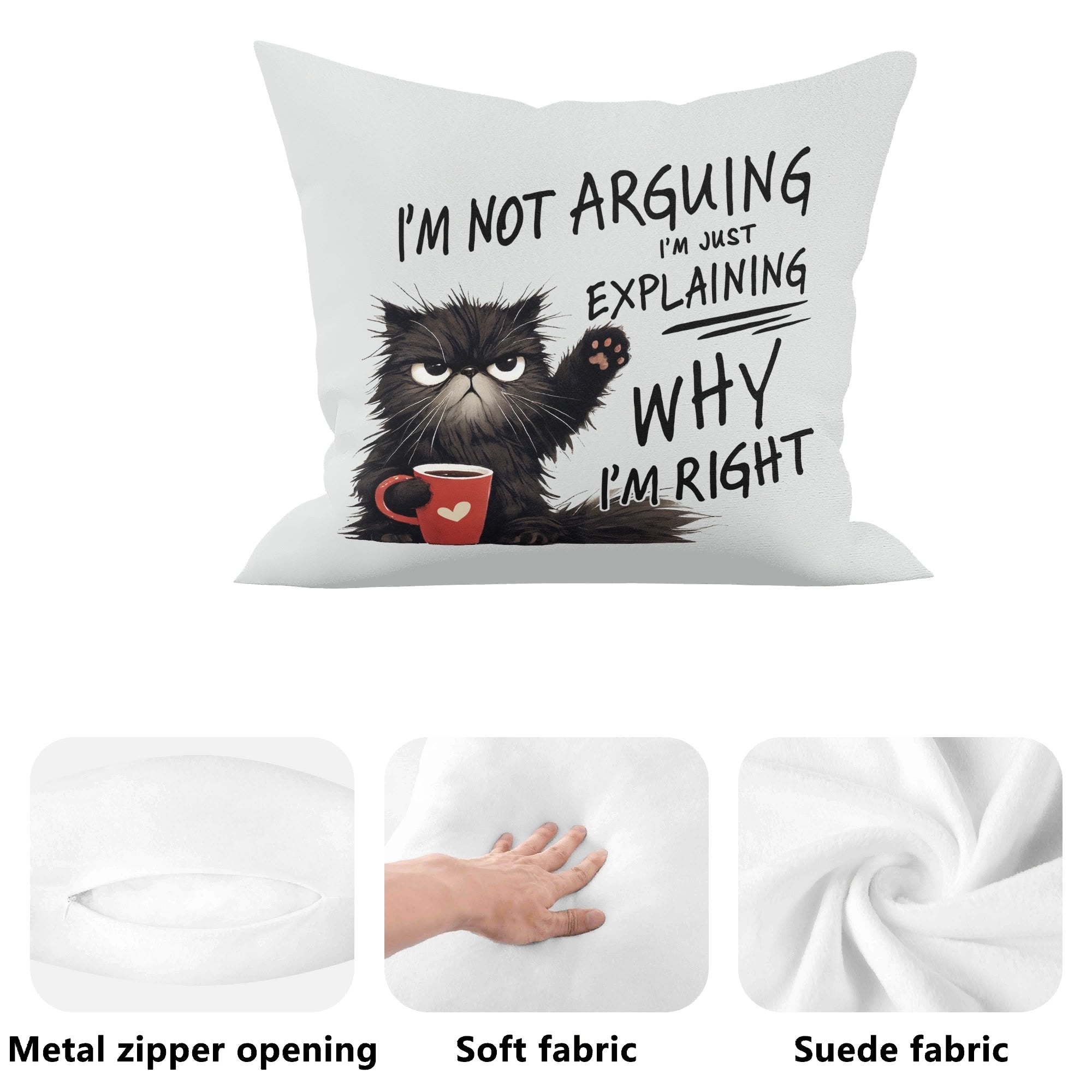 Im Not Arguing, Im Just Explaining Why Im Right - Cushion Cover Cushion Cover animal Printed Offshore