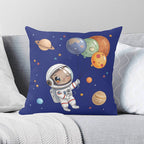 Personalised Astronaut With Balloon Planets Cushion Cover 2XL Personalised Cushion Cover Printed Offshore Space