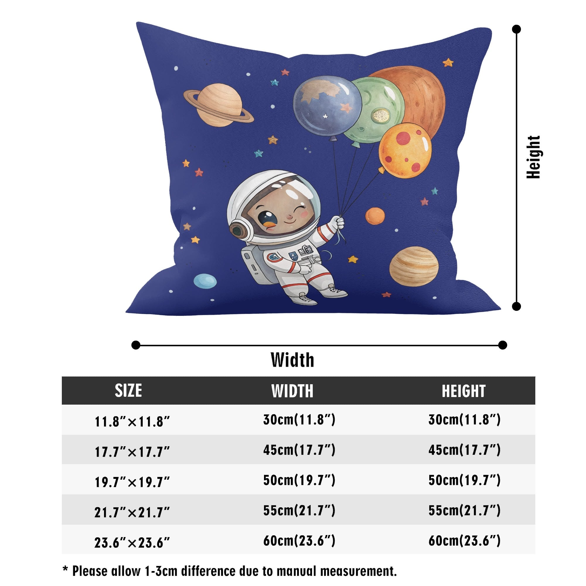 Personalised Astronaut With Balloon Planets Cushion Cover Personalised Cushion Cover Printed Offshore Space