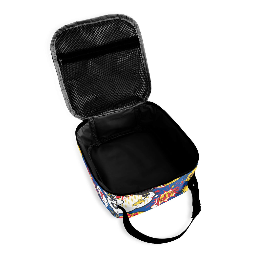 Personalised Comic Book Blue Insulated School Lunch Bag Personalised Lunch Bag Comic Printed Offshore