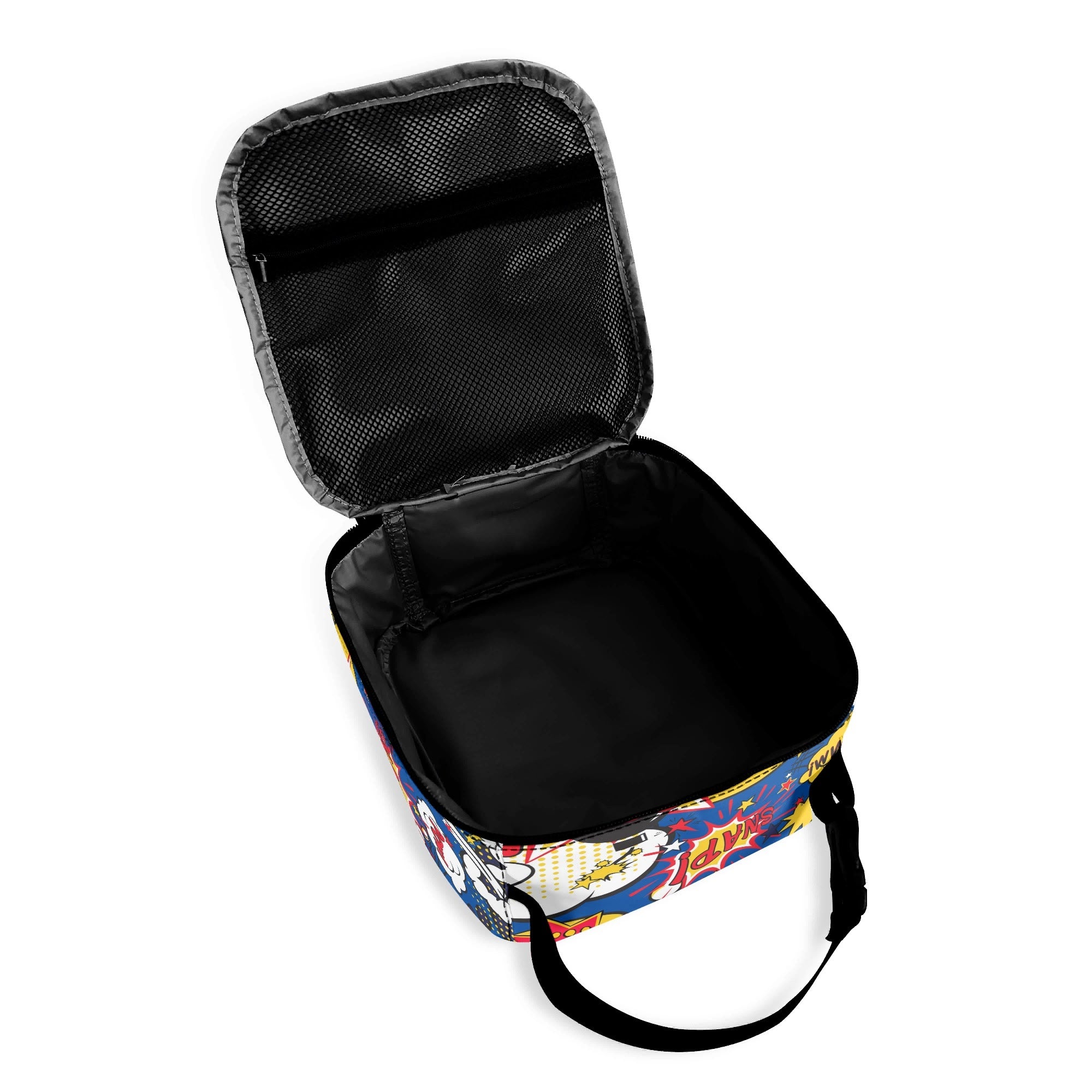 Personalised - Comic Book Blue - Insulated School Lunch Bag Personalised Lunch Bag Comic Printed Offshore