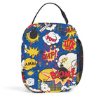 Personalised Comic Book Blue Insulated School Lunch Bag Personalised Lunch Bag Comic Printed Offshore