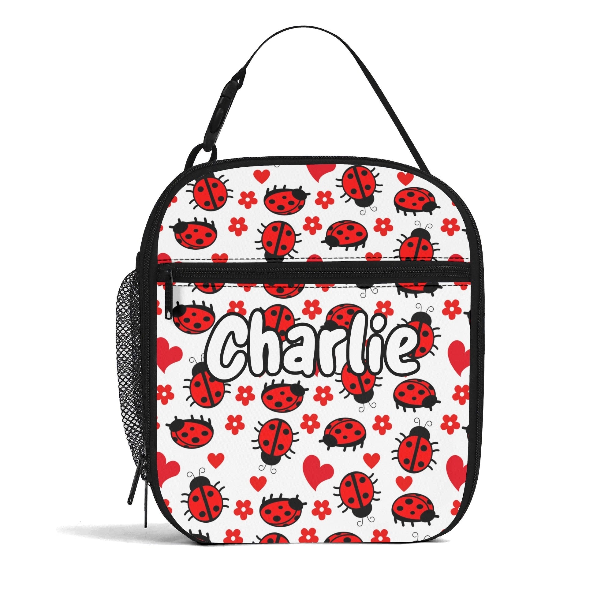 Personalised - Ladybugs - Insulated School Lunch Bag Personalised Lunch Bag animal Printed Offshore